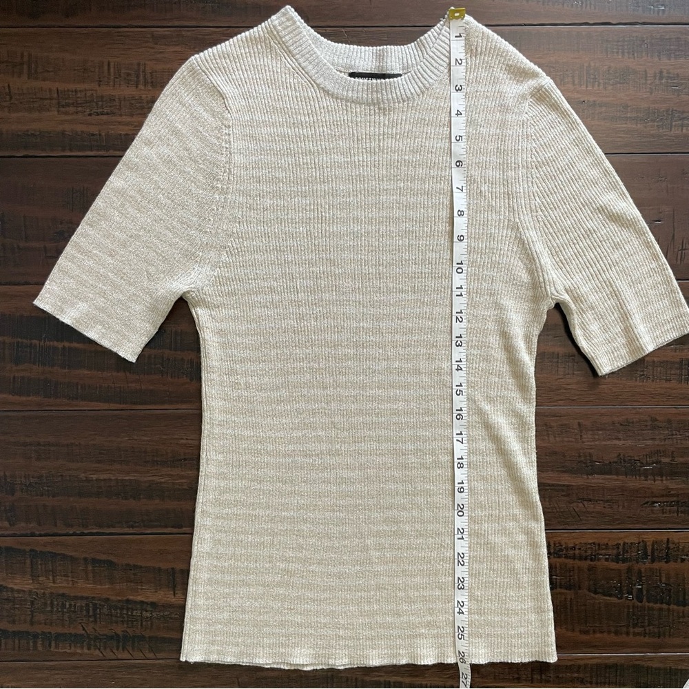 Something Navy Gold Shimmer Ribbed Top Size 1 - Picture 9 of 9